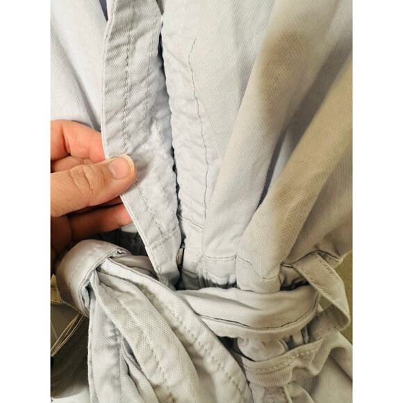 DEREK LAM 10 CROSBY x RTR Light Blue Cotton Button Front Tie Waist Romper 36 - Picture 7 of 14